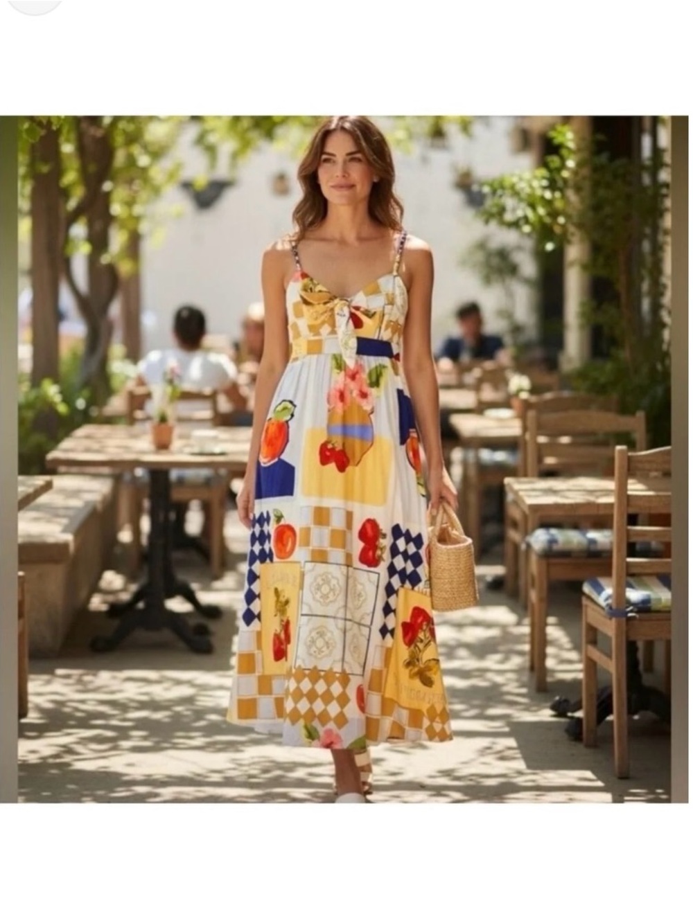 New Caroline Constas Champ de Fraises Printed Midi Dress